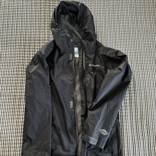 Youth s Columbia black hooded windbreaker. Size M 10-12. Prev. Owned