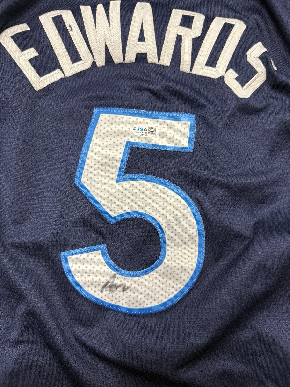 Anthony Edwards Autographed Signed Minnesota Timberwolves Jersey JSA Certified 