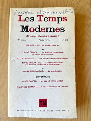 Les Temps Modernes Nr. 319 * Maurice Pons / Lotta Continua / Claude Berge * 1973