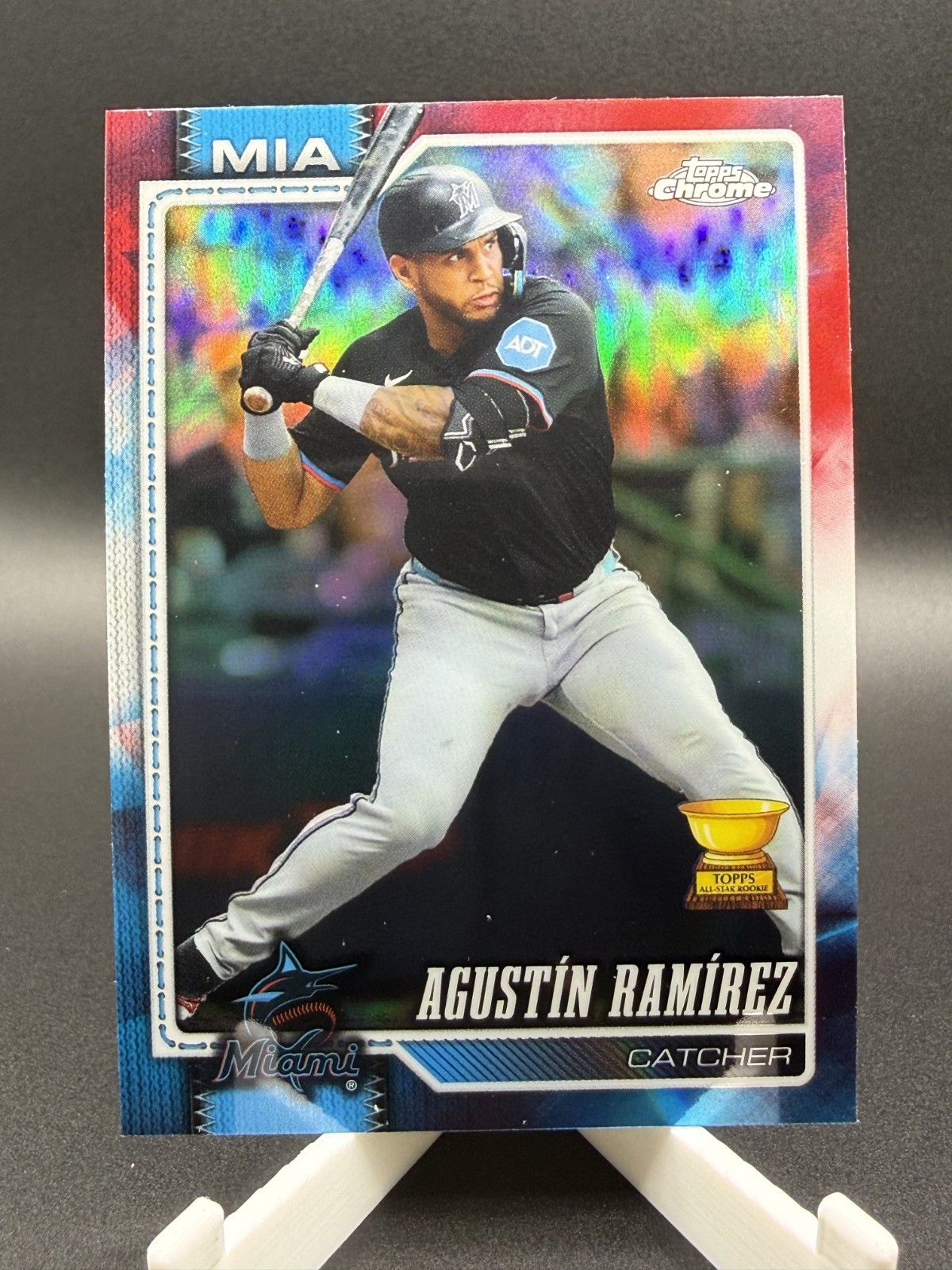 AGUSTIN RAMIREZ 2026 Topps Chrome Red White & Blue REFRACTOR#222 - Marlins