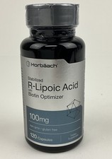 R-lipoic Acid 100mg with Biotin Optimizer 120 Capsules Non-gmo by Horbaach