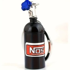 NOS Bottle Aluminum Pill Keychain Waterproof Holder Medicine Container black
