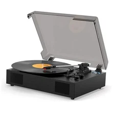 Vinyl Records Player, Vintage Record Player with Bluetooth Playback, 3-Speed 