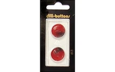 Dill Buttons 18mm 2pc 2 Hole Red
