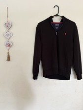 IZOD Sweatshirt Mens Small Black Advantage Performance 1/4 Zip Fleece Pullover