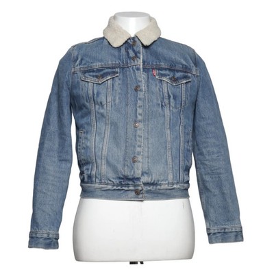 Levi Strauss & Co, Gefütterte Jeansjacke, Herren, Größe: S, Blau/Weiß #g3m