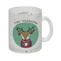 Frohe Weihnachten Glas Tasse Mit SüßEm Rentier