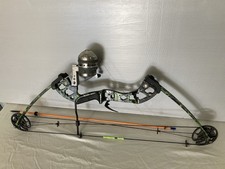 Muzzy Compound Bow Green Black with Bowfishing Reel and Arrow