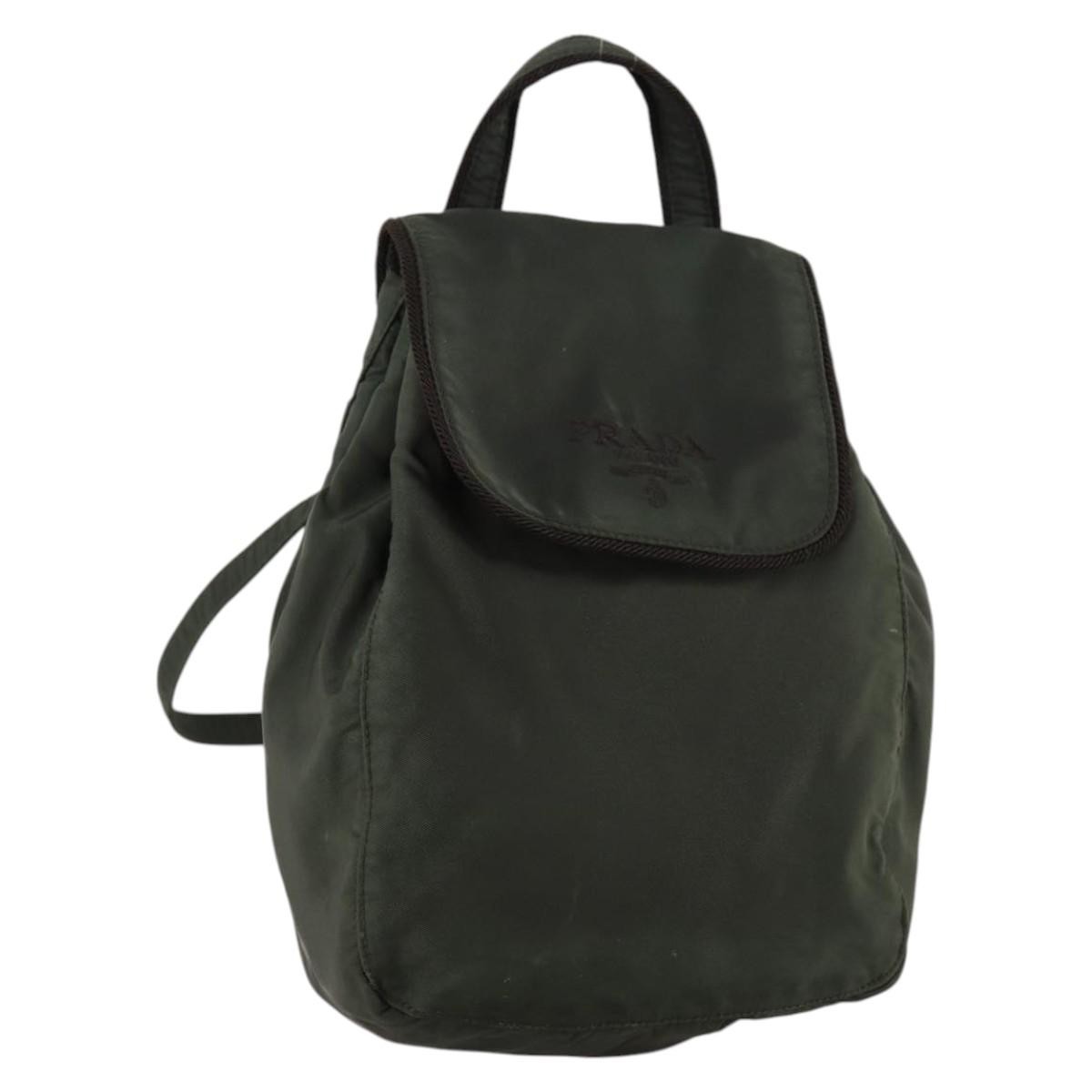 PRADA Backpack Nylon Khaki Silver PRADA Backpack Nylon Khaki Silver Auth ep5764 | Brand Street  main image 4