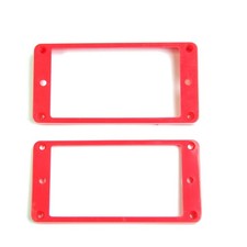 Set of 2 Humbucker Pickup Mounting Rings bridge/neck,Curved bottom,Red