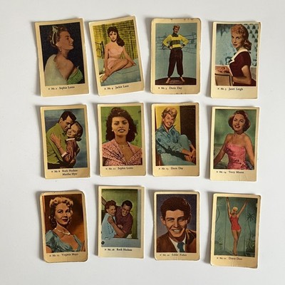 Sophia Loren Doris Day Rock Hudson 1958 Dutch Gum X Set Lot (12)