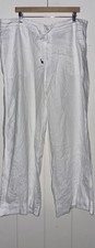 Lauren Ralph Lauren Jovonie Linen Wide Leg Pull On Pants Women 16 Summer Beach
