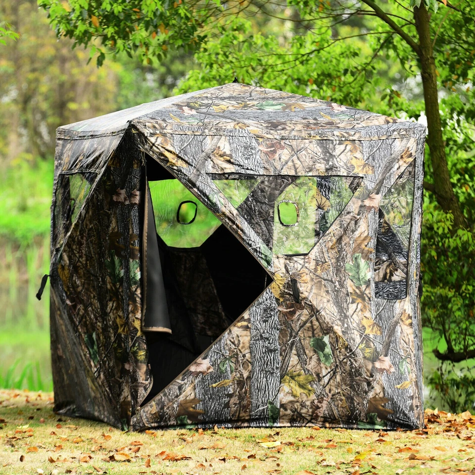 3 Person Portable Hunting Blind Pop-Up Ground Tent w/ Gun Ports & Carrying Bag - Image 3 of 4