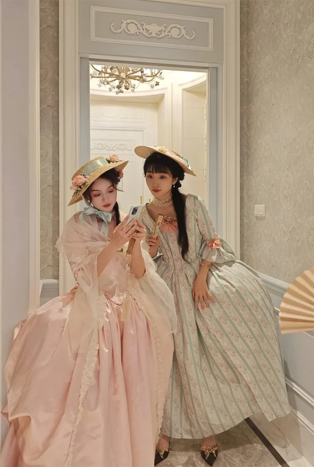 Century Francaise Rococo Dress Victorian Queen Marie Antoinette Dress Ball Gown - Image 4 of 4