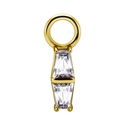 Charms - CoCr NF - dekoratives Gold - PREMIUM ZIRKONIA - D-047