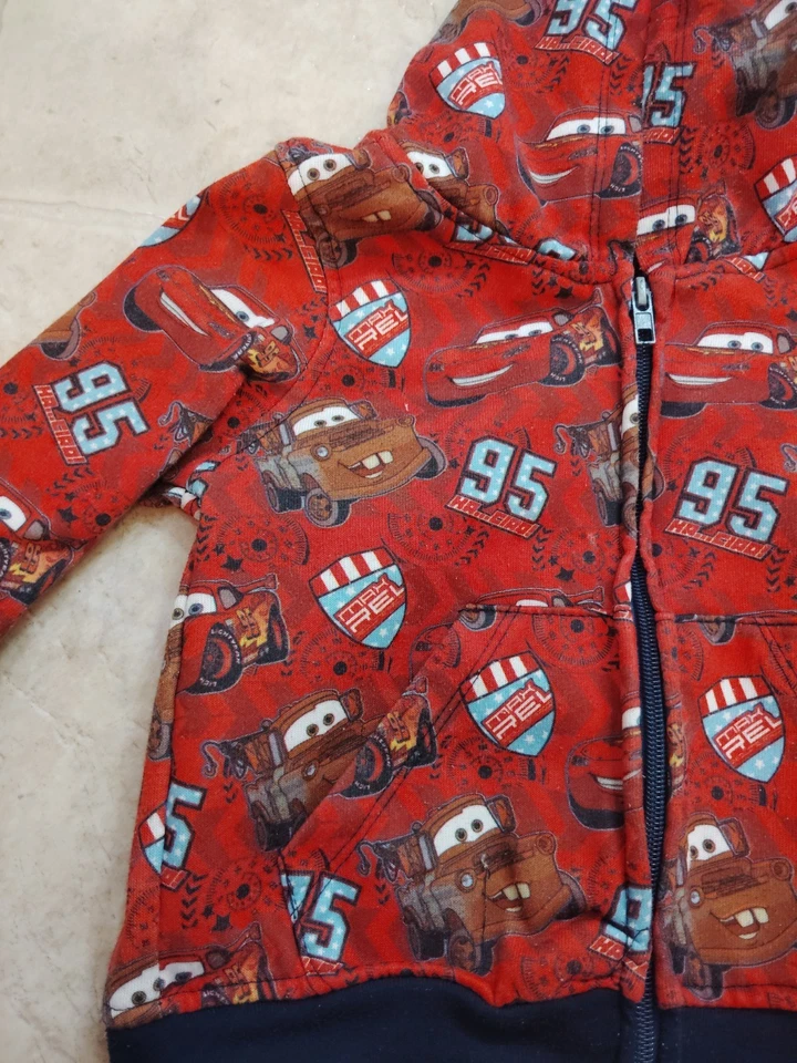 Vintage Cars Disney Pixar Hoodie McQueen And Mater Boys 2T Jacket - Image 3 of 4
