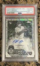2023 Topps Chrome Update Matt Mervis Black White Mini Diamond Auto PSA 10 POP 1