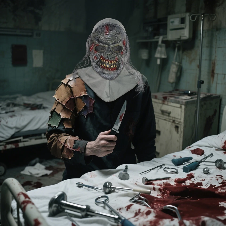 Acessório de fantasia de Halloween cinza assustador festa adereço látex macio para adultos indoor - Imagem 4 de 4