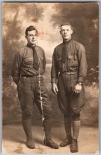 Antique RPPC Postcard Two Soldiers The Great War Era 1910s
