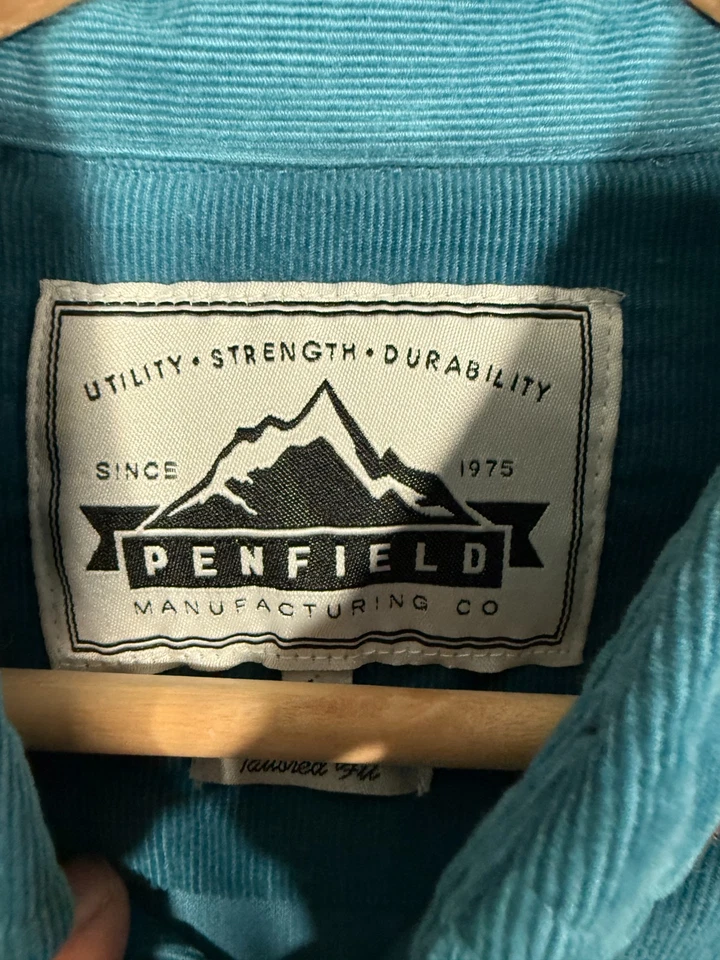Penfield Button Shirt Mens Large Blue Corduroy Long Sleeve - Image 2 of 4