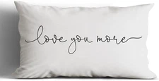 Love You More Pillow Cover 12x20 Decorative Cushion for Sofa Bed Home Decor