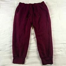 Xersion Womens Drawstring High Rise Super Soft Fleece Jogger Maroon Size L