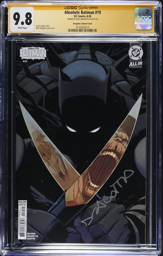 Absolute Batman #19 VARIANT CGC SS 9.8 signed Nick Dragotta NM/MT 1st PRINT