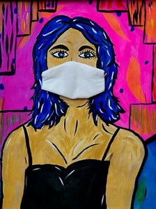 Original Piece Of Art Signed Pop Art 3d Face Mask Social Distance Ebay