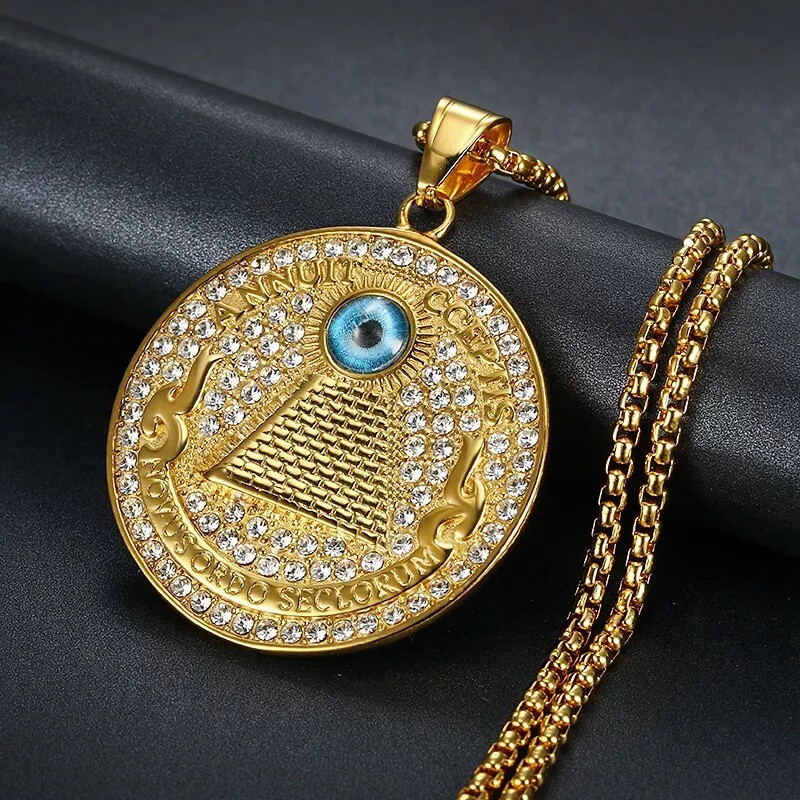 Unveiling The Secrets: Ancient Egyptian Pyramid Construction And Mysteries Revealed 2 Mens Gold Plated Egyptian Hip Hop Pyramid Eye Providence Pendant Necklace