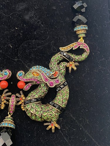Heidi Daus Power Presence Beaded Dragon Green and Black Beading - Picture 3 of 7