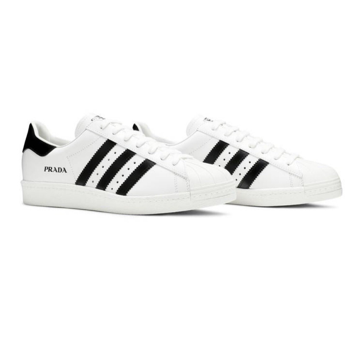 Prada x adidas Superstar Core White Black FW6680 Men's Size 4