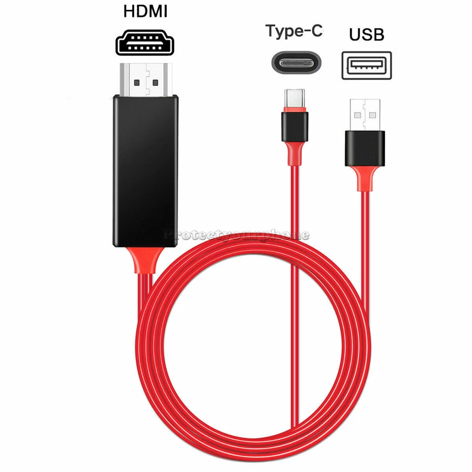 MHL USB-C Type C to HDMI USB A HD TV Cable Adapter For Android Phones Samsung LG - Image 4 of 4