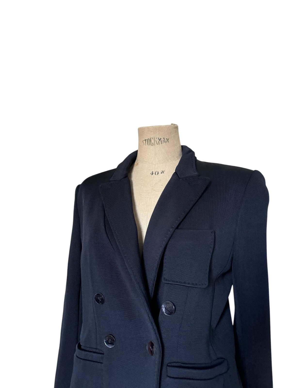 Giacca blazer Yves Saint Laurent by Tom Ford blu navy pesante taglia 44 adatta a grandi folli