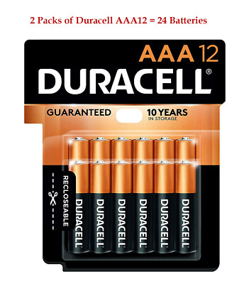 24pcs (AAA12 x 2) Duracell AAA Battery Alkaline Coppertop Lot 1.5V Triple A 2030