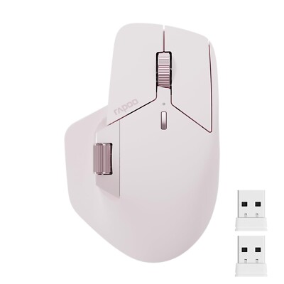 Rapoo MT760L Multi-Device Wireless Mouse Bluetooth 5.0 2.4GHz Multi-Mode Pink