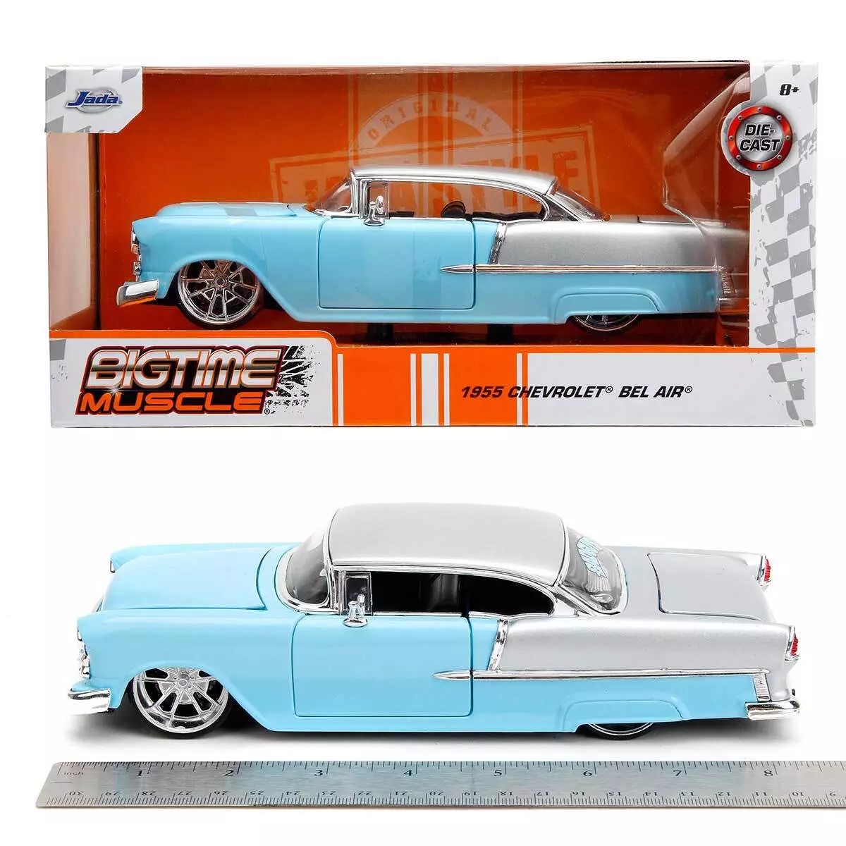 Jada Toys Bigtime Muscle Series 1955 Chevy Bel Air Gray Baby