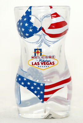 Las Vegas Nevada USA Flag Full Body Bikini 3D Shot Glass