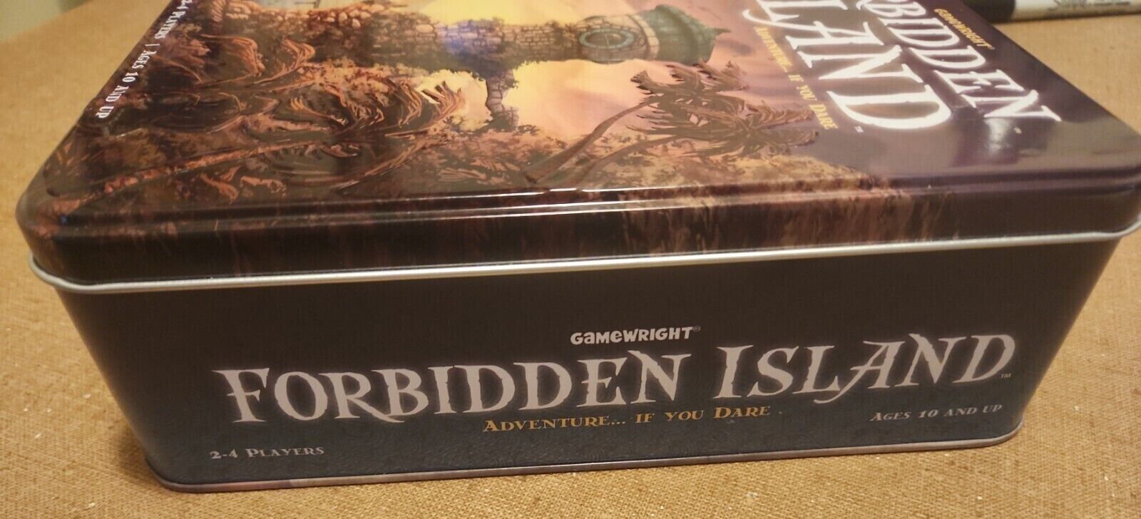 Forbidden Island Adventure Board Game Storage Tin 2-4 Players 2010  Gamewright