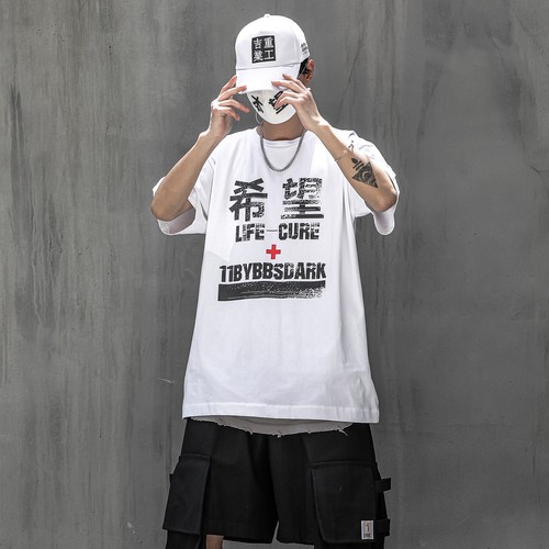 Niepce Men's Hope Japanese Kanji Urban Half Sleeves Graphic T-Shirt - Picture 10 of 16