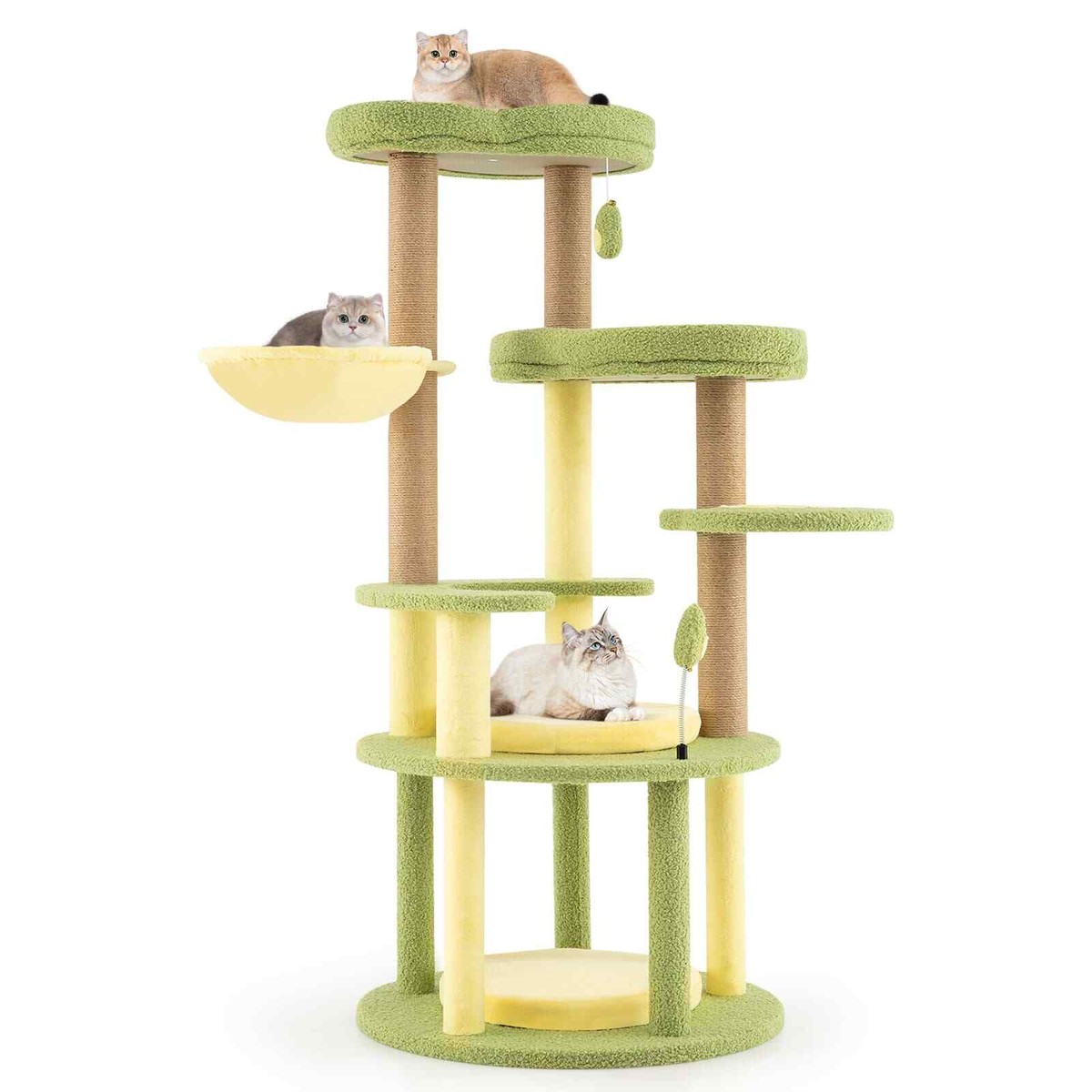 Amazon Flower Cat Tree 130cm Chic Multi-level Cat Tree Avocado
