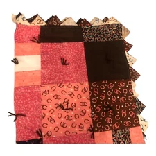 Patchwork Quilt 40" X 33" Horses Lap Blanket Horseshoes Wall Throw Handmade EUC