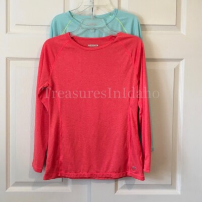 Set of (2) Layer 8 Performance Qwick-Dry Long Sleeve Womens Active Shirts Size M