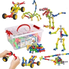Stem Building Toys for 3-8 Year Old Boys Girls Kids,125 Pieces Building Blocks