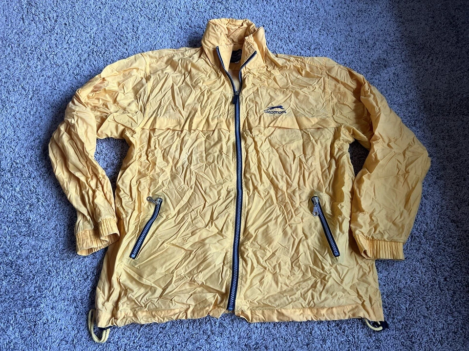 Vintage Slazenger Full Zip Jacket Large Yellow Rain Windbreaker - Image 4 of 4