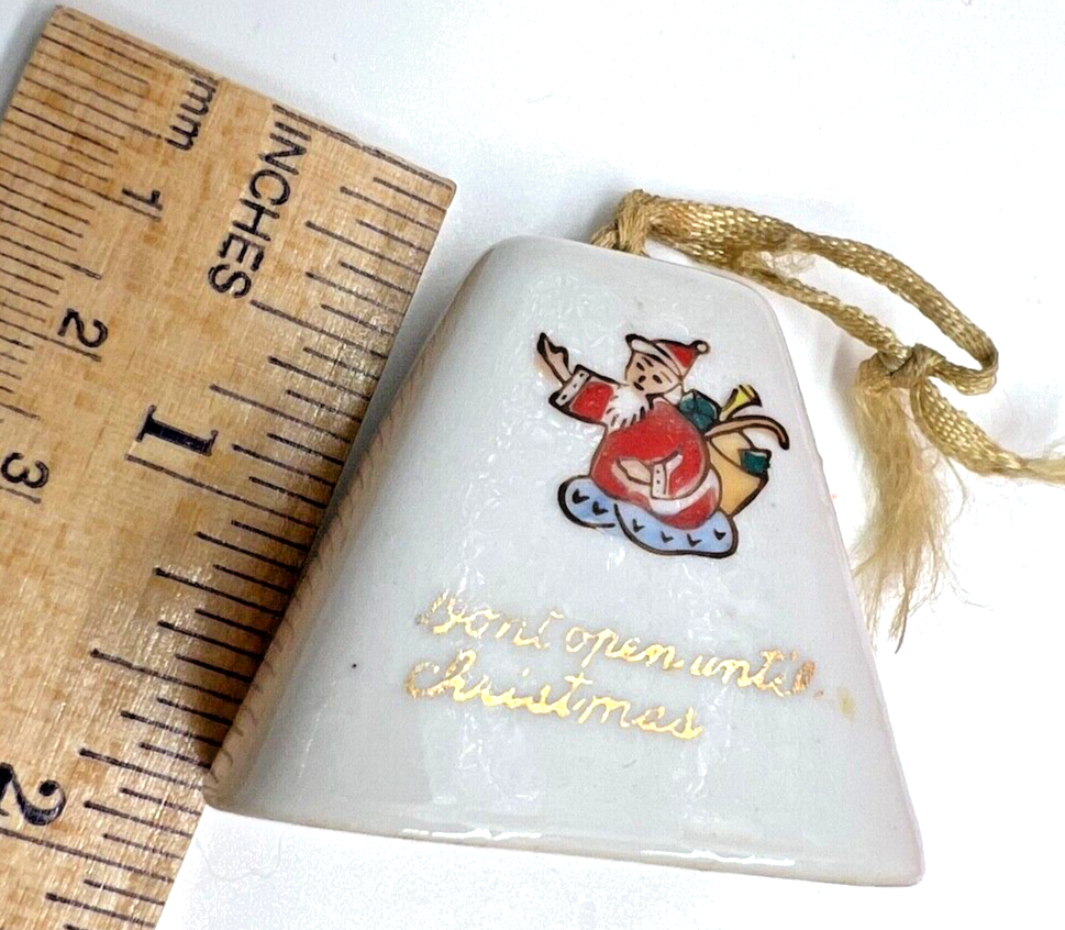 12 Adorable Porcelain HandPainted Bell Ornaments/Japan/ VTG Christmas