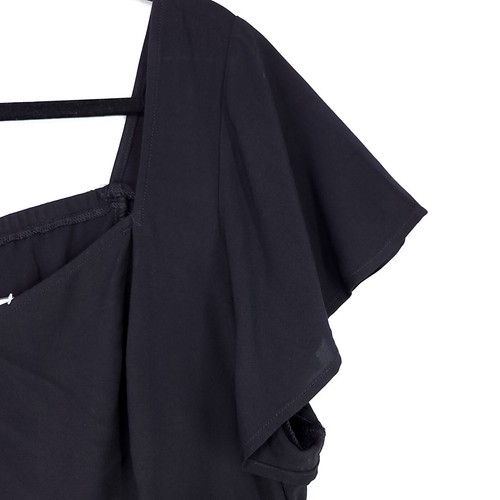 Blusa de gasa tórrida talla grande 2X manga acampanada cuello corazón cintura elástica - Imagen 5 de 10