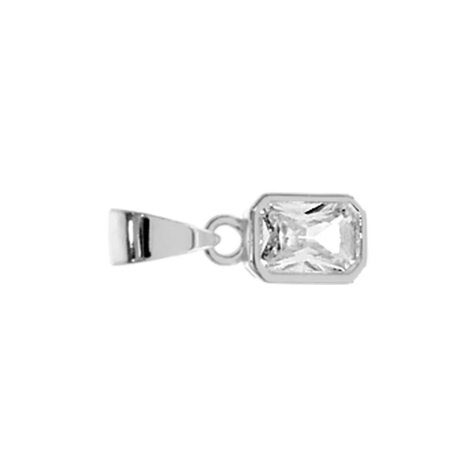 Incasso Baguette Ciondolo Argento Sterling Marchiato Tutti Catena Lengths Nuovo - Immagine 2 di 4