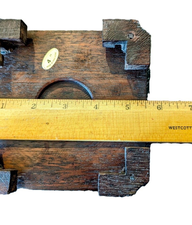 VTG Chinese Carved Wood Vase Bowl Footed Display Stand Square Shape