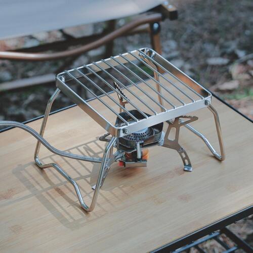 Estufa plegable de acero inoxidable para mochileros camping fogata barbacoa parrilla estante. - Imagen 2 de 3