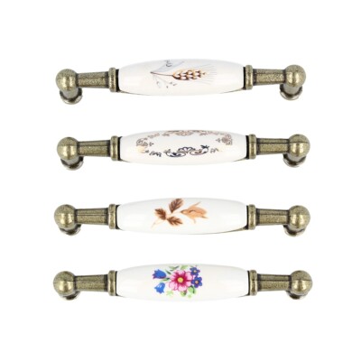 FONDOTIN 2 Stück Keramik Schubladengriffe - Vintage Porzellan Griffe